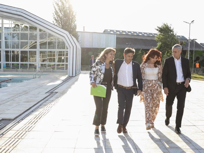 Cristina Fernández, Axel Kicillof y Jorge Ferraresi inauguraron el Polideportivo Diego Armando Maradona de Villa Corina